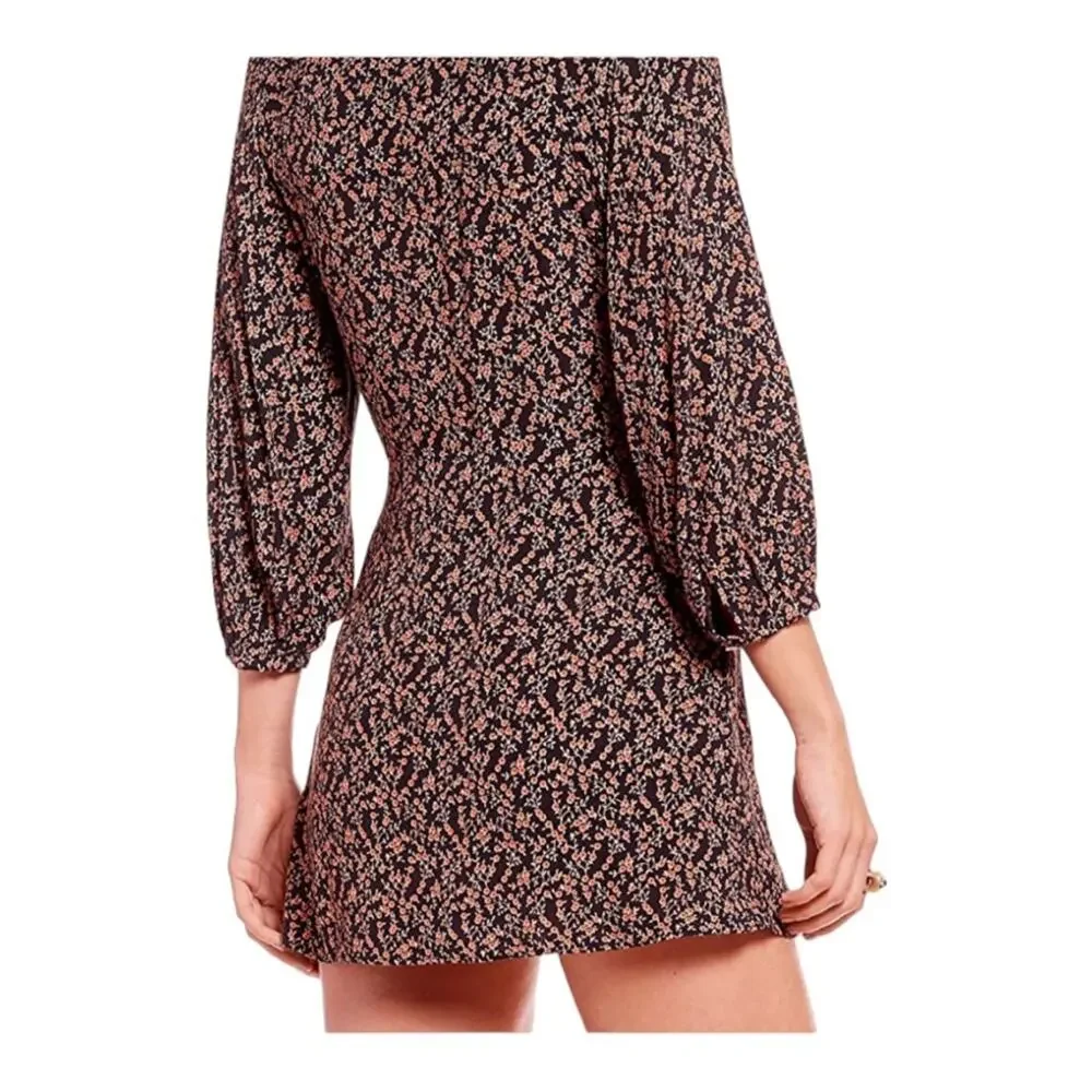 *  New ~ FREE PEOPLE ~ Clara Floral Mini Tunic Dress~ sz S MIni Cabincore